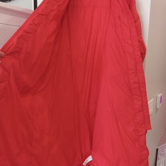 NEW BRIGHT RED Long Quilted Belted Athleta Boulevard Puffer Coat - Picture 6 of 6